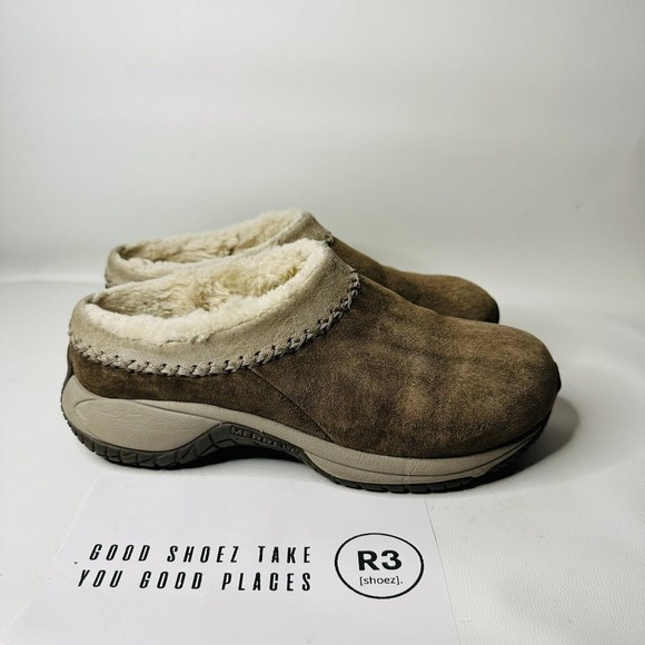Merrell Encore Chill Stitch Dark Shadow Slip On Clogs Womens Sz 6 Brown - Picture 1 of 7